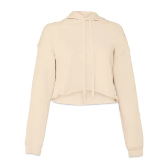 Bella + Canvas Cropped Fleece Hoodie - Heather Dust, Size Medium {1}