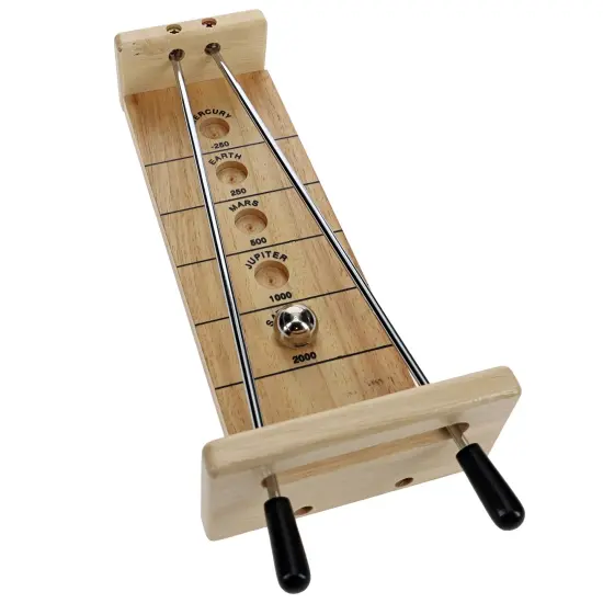 WE Games Mini Shoot The Moon - a Classic 1940's Nostalgia Game - Solid Natural Wood - 9 inch travel version {1}