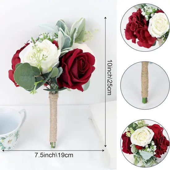 Set of 6 Artificial Flowers Bridesmaids Bouquets {2}