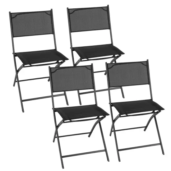 Costway Set of 4 Outdoor Patio Folding Chairs Camping Deck Garden Pool Beach Furniture {1}