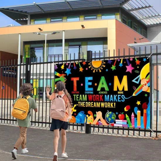 Motivational Classroom Banner Back To School Backdrop Decoration - Black {5}