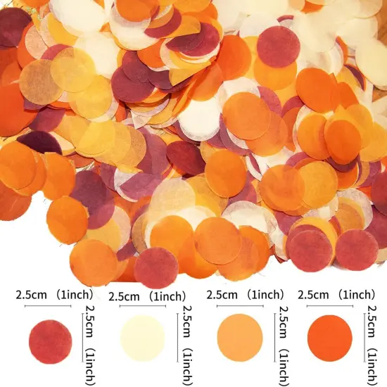 Fall Birthday Party Decorations/Fall Confetti Thanksgiving Decorations/Maroon Orange Confetti/Graduation Burgundy Orange Pumpkin Table Decor Weddings {5}