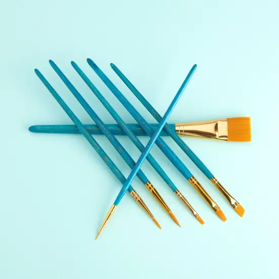 RSET-9184 | 7pc Golden Taklon Variety Brush Set {3}