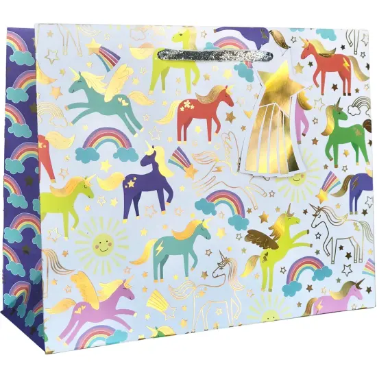 Pack/6: Unicorn Gift Bag - 12-1/2 x 5 x 10" {1}