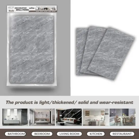 6 Pack of Marble Peel and Stick Backsplash Waterproof Washroom Wall Panels - 11.8"x23.6" White Marble {6}