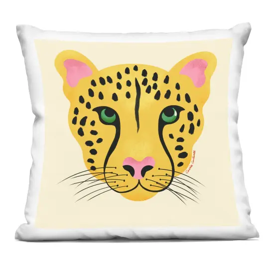 Stupell Industries Modern Wild Cheetah Face Decorative Printed Pillow design by Carrie Cantwell, 18 x 7 x 18 {1}