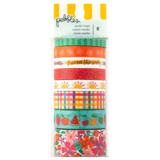 Pebbles Fun In The Sun Washi Tape-8/Pkg {1}