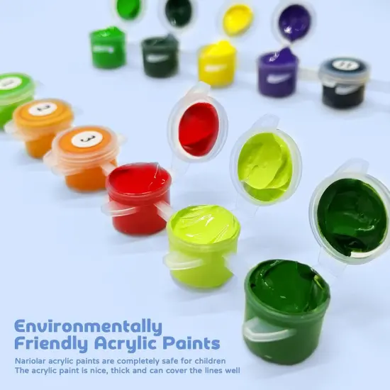 Paint by Numbers for Kids Ages 4-8-12 with 7X9.5 inch Pre-Printed Cardboard,12 Acrylic Paint Pots and 3 Painting Brushes, Room Decor for Children,(Sports Car) &hellip; {4}