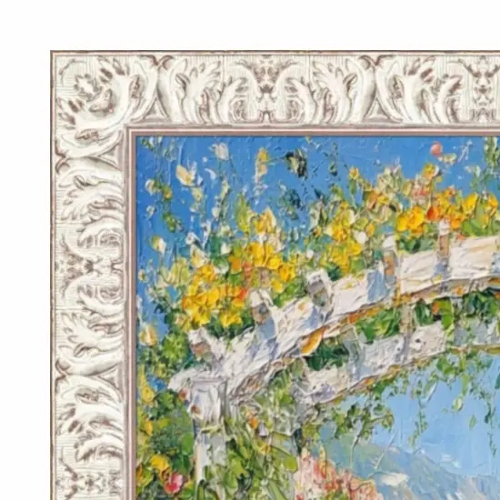 Vintage Ornate White Wash Picture Frame 40x40 frame {2}