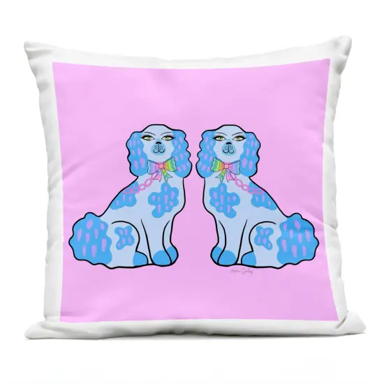 Stupell Industries Blue Posh Poodles Outdoor Printed Pillow design by Katie Conley, 18 x 7 x 18 {1}