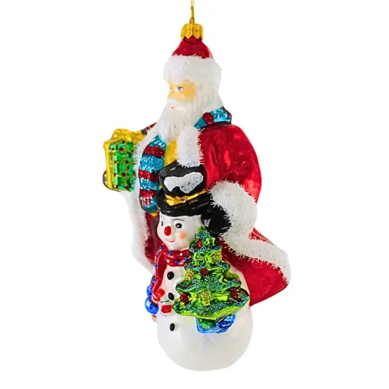 Huras Family 7.0 Inch Bringing Joy Of Christmas To All Christmas Tree Ornament , Christmas Decor Santa Snowman Tree Red {3}