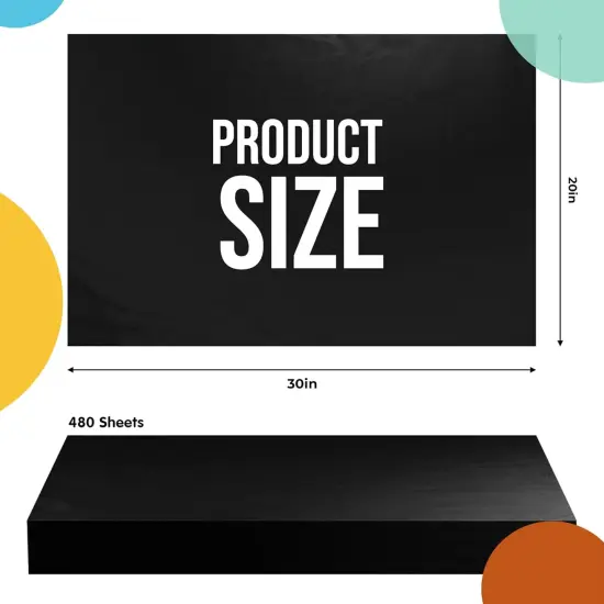 Tissue Paper for Gift Bags -20" X 30" Bulk Tissue Paper Dark Blue 480 Sheets - 10lb Newsprint for Packing, Birthday Gift Box Filler, Packing Supplies for Moving SuppliesBlack {2}