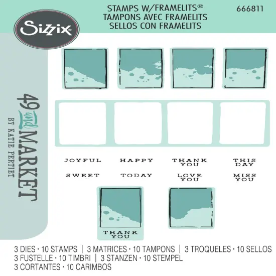 Sizzix Clear Stamps W/Framelits Dies By 49 And Market-Painted Palettes {1}