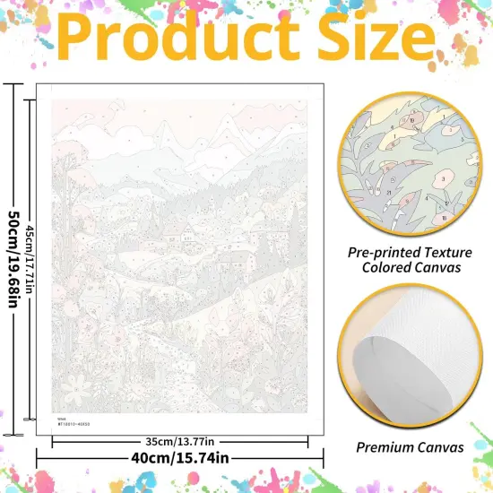 Landscape Paint by Numbers for Adult, Scenery Paint by Numbers Kit for Adults Beginners, DIY Landscape Acrylic Painting on Canvas for Home Wall Art Decor 16x20Inch {3}