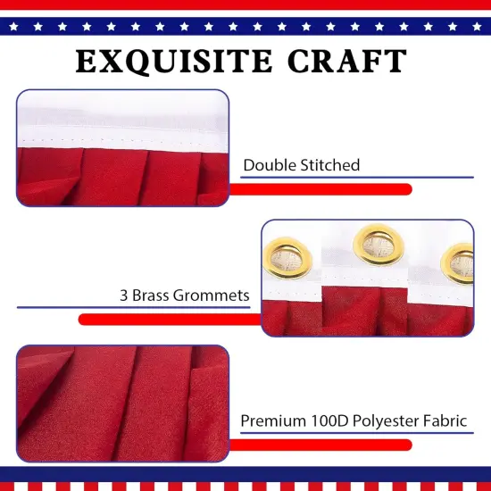 2x4 Ft American Bunting Flags Outdoor, USA Pleated Fan Flag for Outside, 4th of July Decorations Memorial Day Patriotic Flags Bunting Outdoor Indoor Decor (Set of 3) {3}