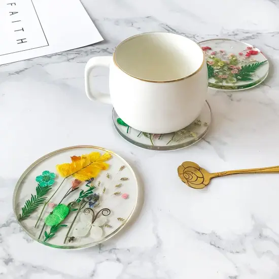 Set of 6 Floral Coasters for Drinks {3}