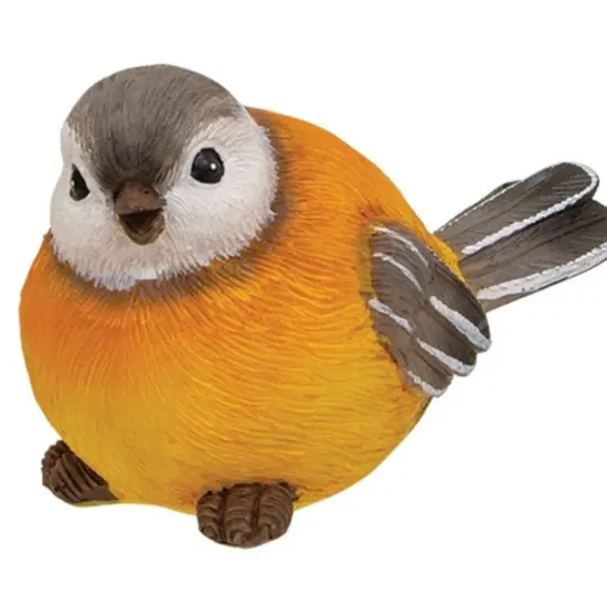 3 Asstd. Spring Bird Figurines in Resin with Colorful Yellow and Grey Finishes {3}