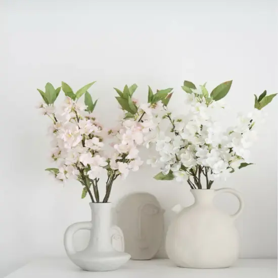 4pcs Artificial Cherry Blossom Stems Silk Peach Blossom Branches Long Stems for Vase Arrangements Home Wedding Table Decor Pink {2}