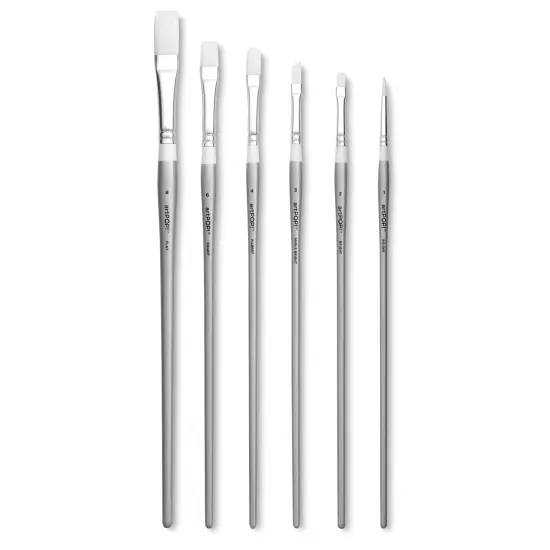 artPOP! Acrylic & Oil Brushes, Set of 6, Premium Synthetic Paint Brushes, Assorted Shapes and Sizes, Short Wooden Handles, Artist Brushes for Acrylic and Oil Paint {1}