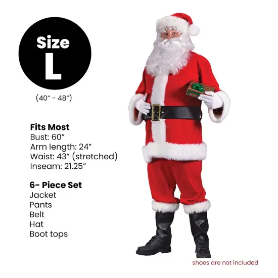 Fun World Red and White Regency Santa Claus Christmas Costume Suit - Large {5}