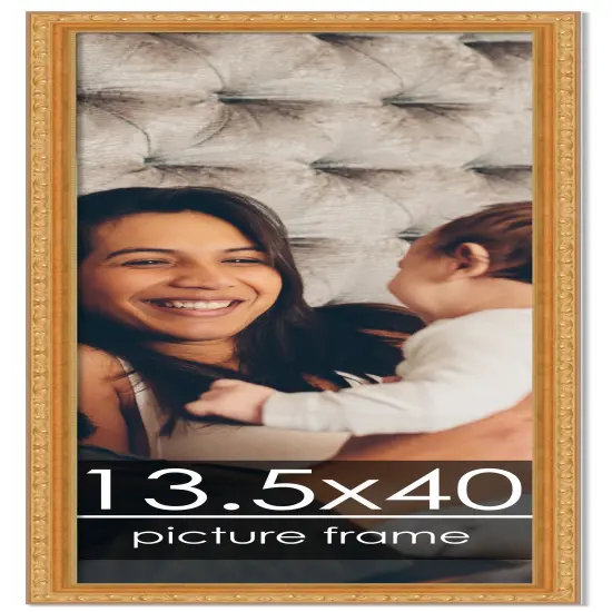13.5x40 Museum-Quality Picture Frame with UV-Resistant Acrylic & Acid-Free Backing, Available in 4 Finishes - Gold, Silver, Bronze, and Black {1}