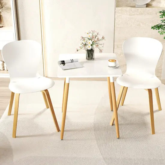 PVC MDF Square Dining Table with Metal Leg, Sturdy and Compact {6}