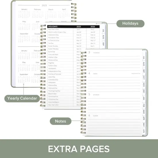 Academic Planner 2025-2026 - 8.5&rdquo;x6.6&rdquo; (Mint Green) {5}