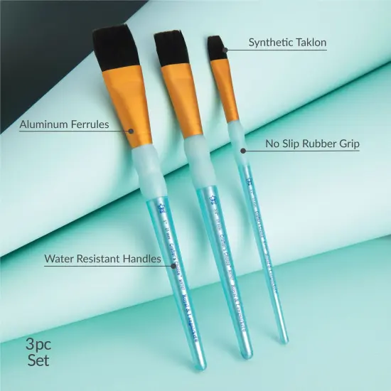 RCC 255 | Crafter's Choice&trade; 3pc Black Taklon Wash Brush Set {4}