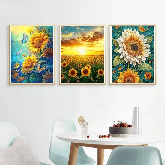 4 Pack Sunflower Diamond Art Kits for Adults 5D Animal Diamond Art Kit for Beginners DIY Paint with Round Full Drill Gem Art Painting for Home Wall Decor (11.8x15.7inch) {4}