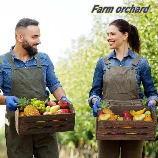 2 Pack Fast Assemble Rustic Wooden Crates for Storage {3}