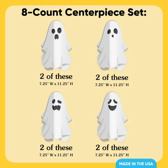 Big Dot of Happiness 3D Spooky Ghost Centerpiece Table Decorations, Freestanding Halloween Party Decor, Halloween Ghost Party Centerpieces - 8 Count {5}