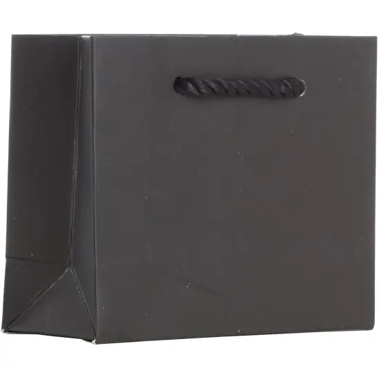 Pack/6: Matte Black Gift Bag - 5 x 2 x 4" {1}