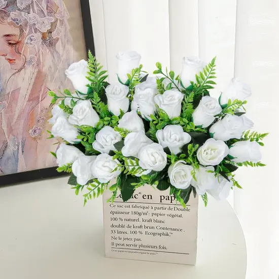 4Bouquets Realistic Fake Silk Roses {2}