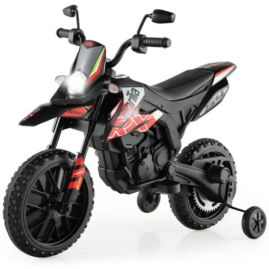 Costway 12V Licensed Aprilia Kids Ride On Motorcycle Electric Dirt Bike with Light & Music {8}