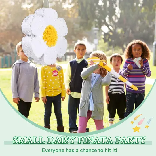 Daisy Flower Pi&ntilde;ata Flower Daisy Hippie Boho Pi&ntilde;ata Hanging Gender Reveal with Blindfold and Stick for Birthday Baby Shower Gender Reveal Wedding Floral Party Supplies {5}