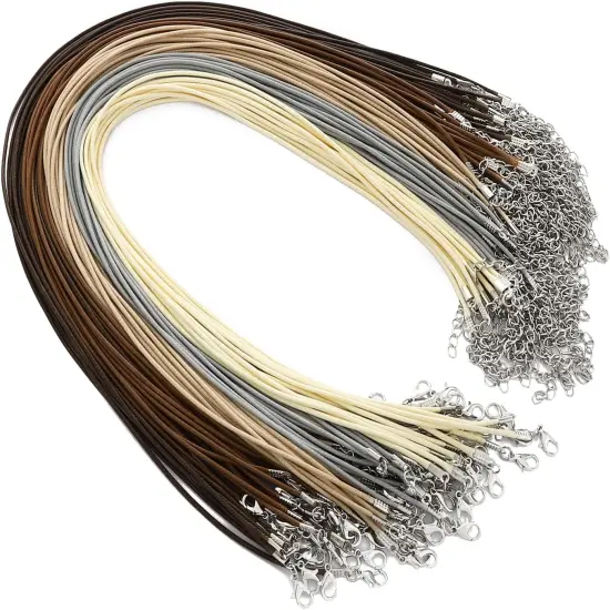 100 Pcs Waxed Necklace Cords for Jewelry Making(Multicolor-B, 18 Inches) {1}