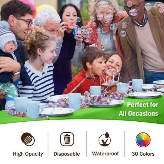 Exquisite 6-Pack Premium Plastic Tablecloth 54in. x 108in. Rectangle Plastic Table Cover Lime {2}