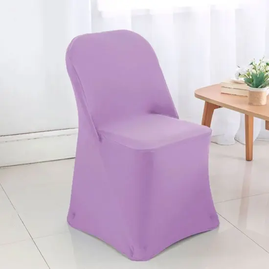 Lilac Stretch Folding Chair Cover for Elegant Event Decor {3}