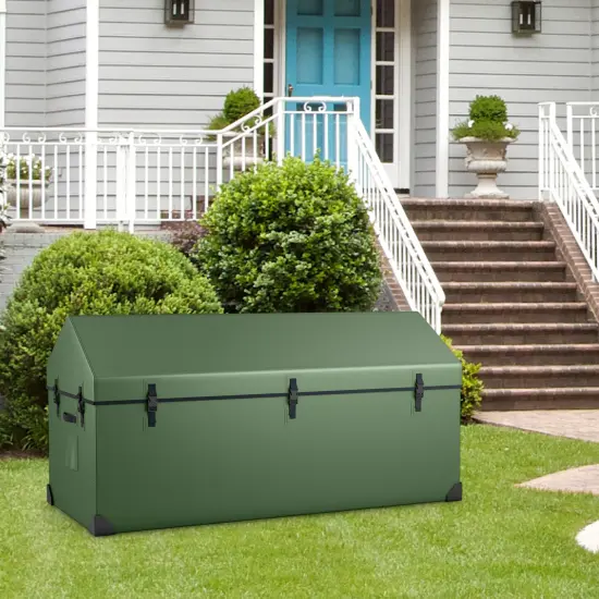Green Metal Tool Storage Box, 174G, Weather-Resistant PVC and Large Capacity {2}