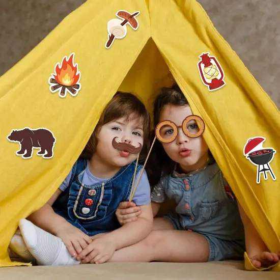 25Pcs Funny Camping Party Selfie Props with Sticks {5}