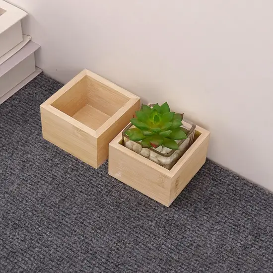 12 Pack Square Rustic Small Wooden Boxes {4}