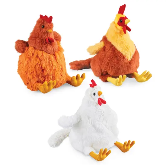 Collections Etc Stuffing Free Chicken Pet Toys - Set of 3 {2}