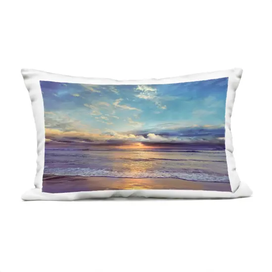 Stupell Industries Sun Rays on Beach Shore Outdoor Printed Pillow design by Mike Calascibetta, 14 x 7 x 20 {1}