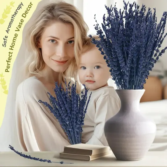 2Bundles Dried Flowers 120pcs Natural Blue Lavender Flower Fresh Flowers 15&rsquo;&lsquo;-17&rsquo;&lsquo; Preserved Dried Lavender Bouquet {3}