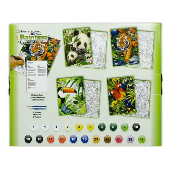 AVS-PBN209 | Painting by numbers&trade; 30pc 8" x 10" Jungle 4 Project Box Set {6}