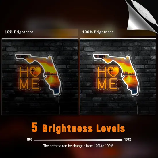 Summer Beach Neon Sign &ndash; Summer Vibes LED Lights, USB Powered, Dimmable Neon Wall Decor for Office, Bedroom, Game Room, Man Cave, and Summer Spaces {4}