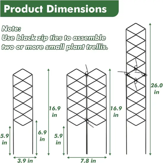 Stackable Metal Trellis for Potted Plants - 4 Packs {3}