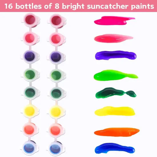 Spring Suncatchers Painting Crafts for Kids 24 Sets DIY Easter Window Painting Art Suncatchers Decorations Spring {4}