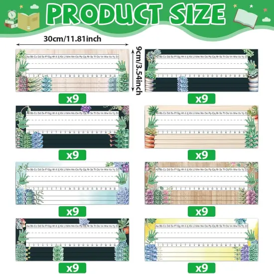 72 Pcs Succulent Name Plates for Classroom {2}