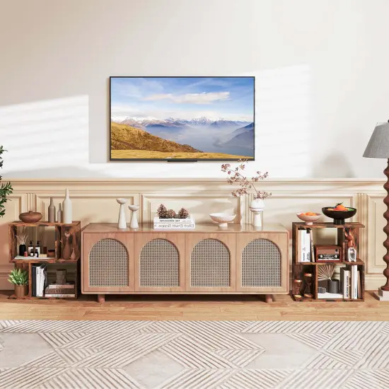 Costway 1/2 PCS 3-Tier Bookshelf Geometric Bookcase Side Table with Open Storage Display Shelf Brown {10}